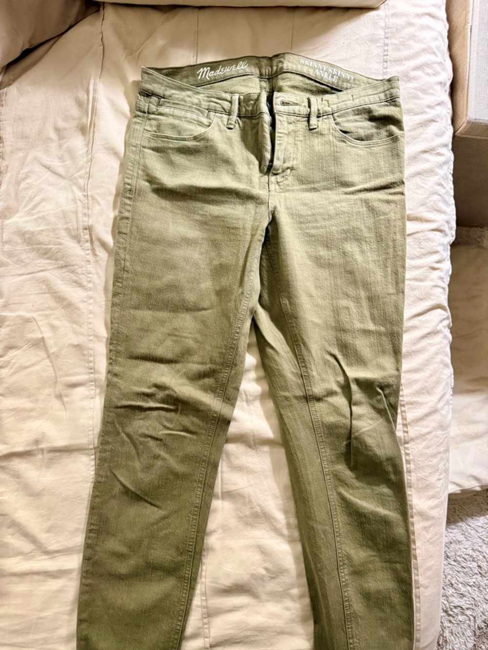Madewell Olive Skinny Jeans in Light Olive
